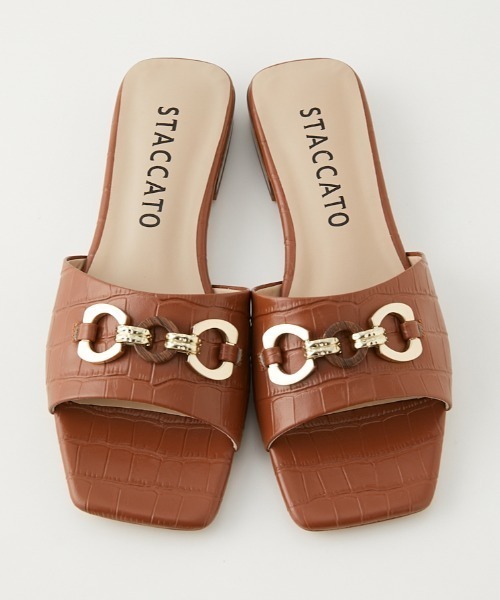 「STACCATO」 フラットサンダル 23cm ミント レディース_画像5