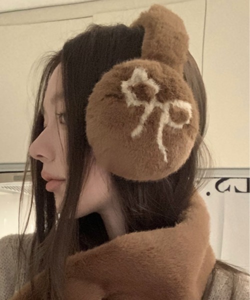 耳当て イヤーマフ リボン フェイク ファー レディース : ZOZOTOWN