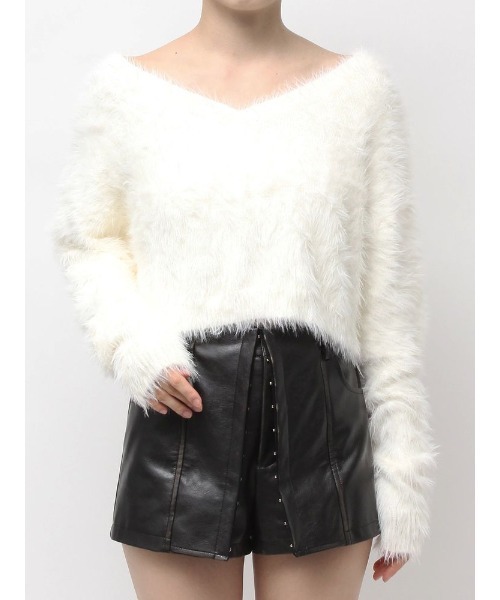 GYDA シャギー ショルダー LOOSE ニット TOPS GYDA（ジェイダ）の「シャギーショルダーLOOSEニットTOPS（ニット