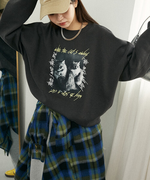 PUBLUX（パブリュクス） トレーナー スウェット キャット フォト 裏