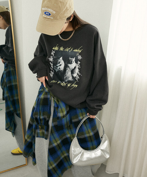 PUBLUX（パブリュクス） トレーナー スウェット キャット フォト 裏