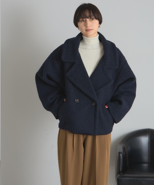 &. NOSTALGIA（ノスタルジア） ピーコート pコート ブークレショート