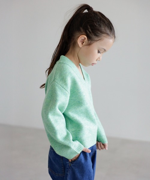 ニット セーター 「3-10才対応」ディープVネックニット キッズ 子供服 女の子 | BONJOUR SAGAN enfant | 20