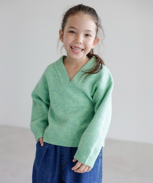 BONJOUR SAGAN enfant ニット セーター 「3-10才対応」ディープVネック