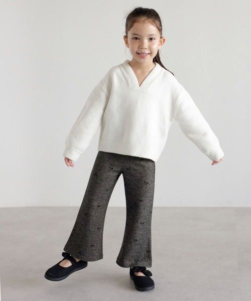 ニット セーター 「3-10才対応」ディープVネックニット キッズ 子供服 女の子 | BONJOUR SAGAN enfant | 06