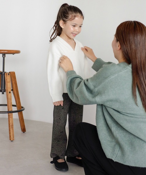 ニット セーター 「3-10才対応」ディープVネックニット キッズ 子供服 女の子 | BONJOUR SAGAN enfant | 12