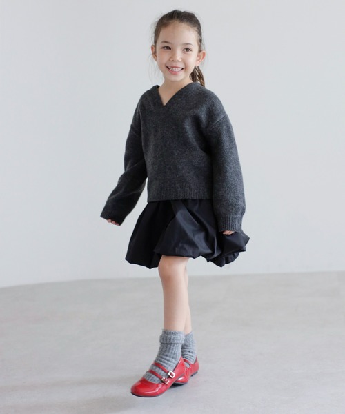 ニット セーター 「3-10才対応」ディープVネックニット キッズ 子供服 女の子 | BONJOUR SAGAN enfant | 17