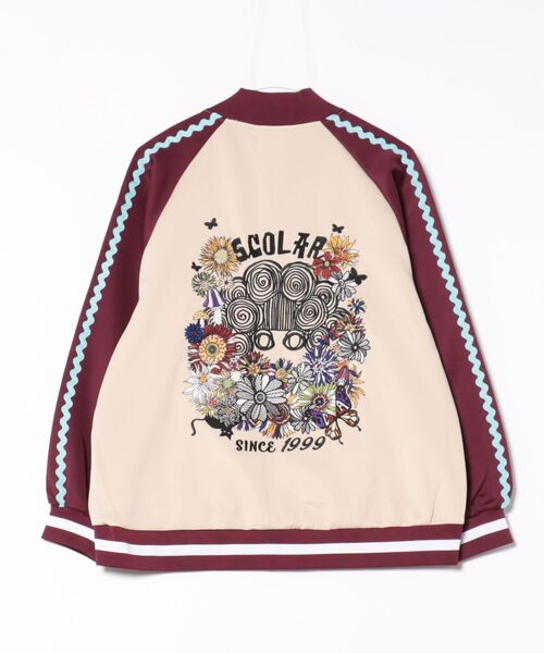 ScoLar（スカラー） ブルゾン アウター 花とスカラー刺繍 ジャージ