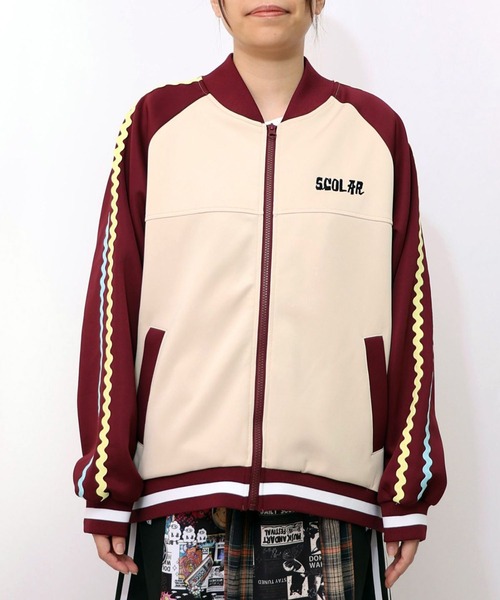 ScoLar（スカラー） ブルゾン アウター 花とスカラー刺繍 ジャージ