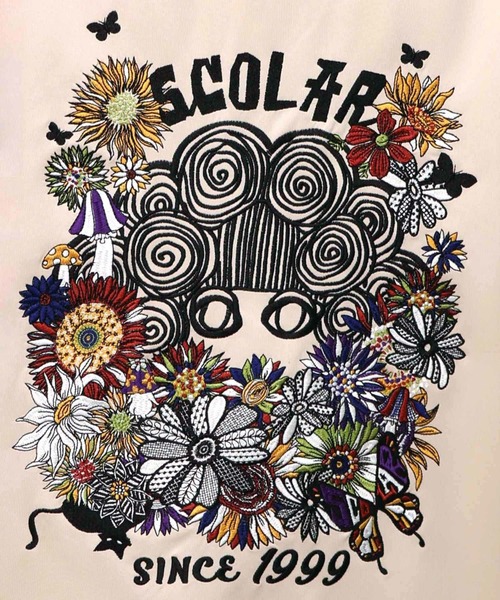 ScoLar（スカラー） ブルゾン アウター 花とスカラー刺繍 ジャージ