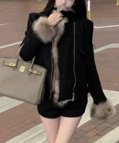 ViViDAY レザージャケット ライダース エコファーライダージャケット