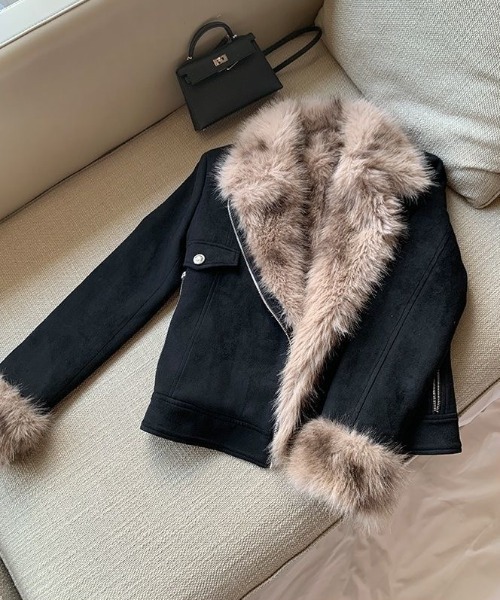 ViViDAY レザージャケット ライダース エコファーライダージャケット