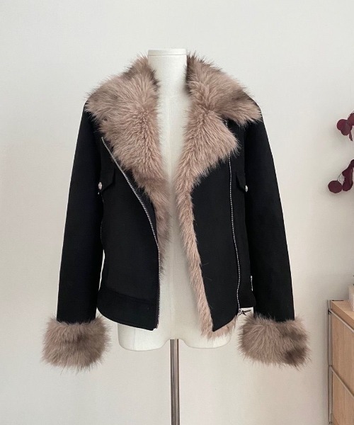 ViViDAY レザージャケット ライダース エコファーライダージャケット