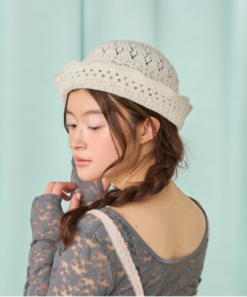 「kaorinomori」 ハット M/57.5cm ホワイト レディース_画像4