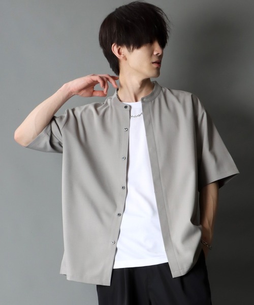 「SITRY」 半袖シャツ M ライトグレー メンズ_画像4