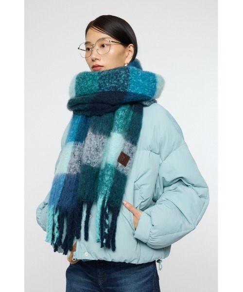 margarines fooded scarf フードマフラー　ブルー　美品 Margarines Hooded Scarf Blue フードマフラー