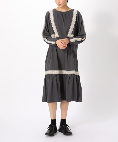 「Ne-net」 長袖ワンピース 02 グレー レディース_画像4