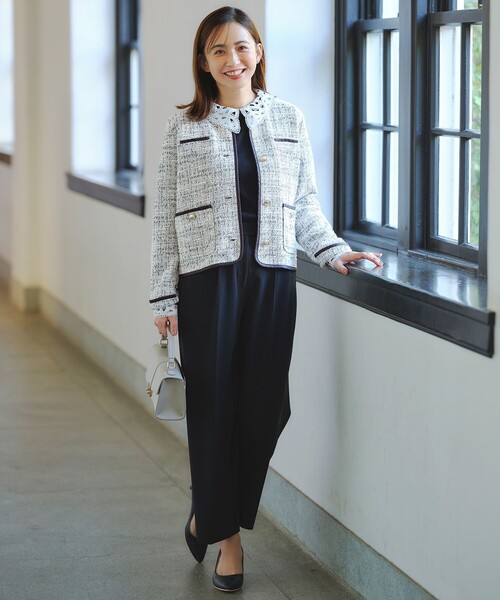 ANY SIS（エニィスィス） ジャケット ノーカラージャケット ネップ