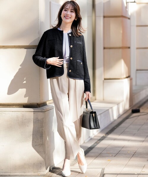 ANY SIS（エニィスィス） ジャケット ノーカラージャケット ネップ