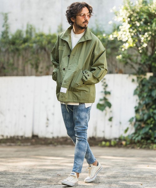 グリーンナイロンジャケット CAMBIO CAMBIO（カンビオ） ジャケット M カーキ メンズ : ZOZOTOWN Yahoo!店