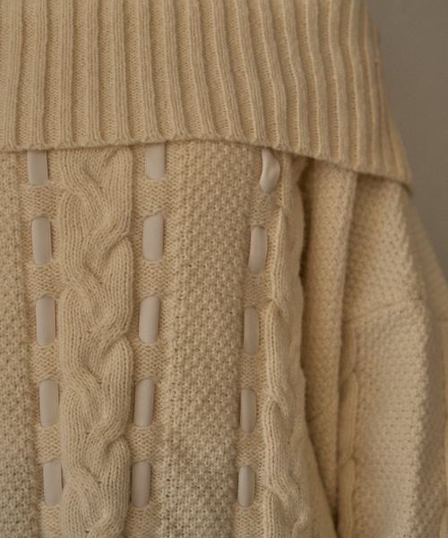 mideal（マイディール） ニット セーター ribbon stitch off shoulder