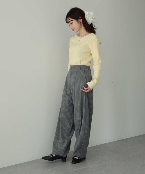 26SS taoウールトロ　バルーンパンツ　グレー earth music&ecology（アース ミュージック＆エコロジー） パンツ