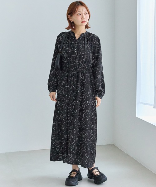 LAVEANGE（ラビアンジェ） ワンピース 「洗える」デシンドット
