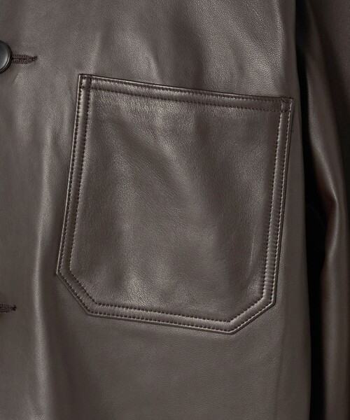 コート ジャケット 「別注」「UNITED ARROWS × LOEFF」ラムレザー カバーオール ジャケット MENS メンズの画像