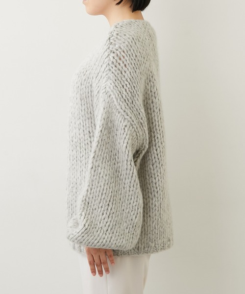 「Whim Gazette」 ニットカーディガン FREE オフホワイト レディース_画像3