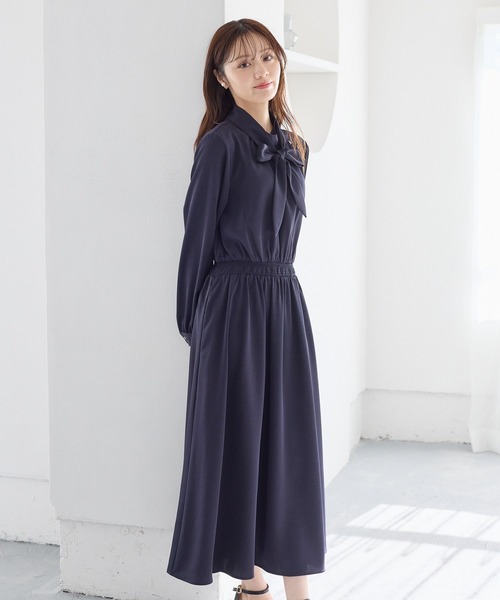 新品タグ付☆ Andemiu inkart ボウタイワンピース Andemiu（アンデミュウ） ワンピース 「WEB限定」ボウタイワンピース