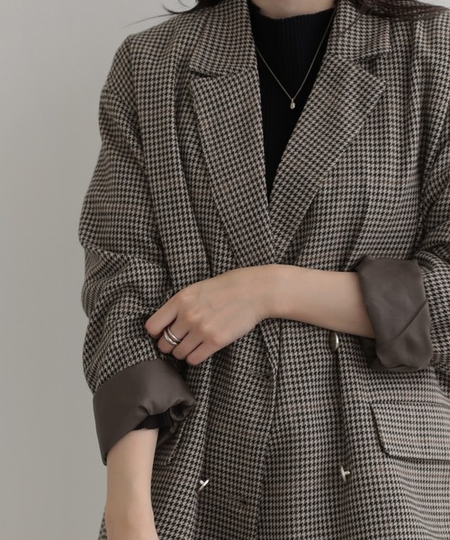 ジャケット テーラードジャケット チェック柄Wテーラードジャケット