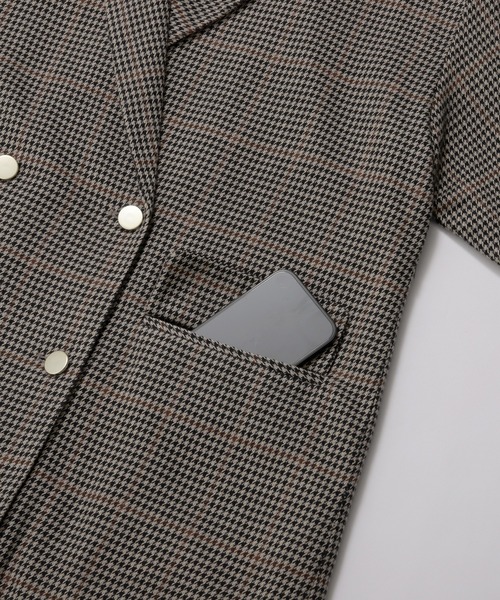 ジャケット テーラードジャケット チェック柄Wテーラードジャケット