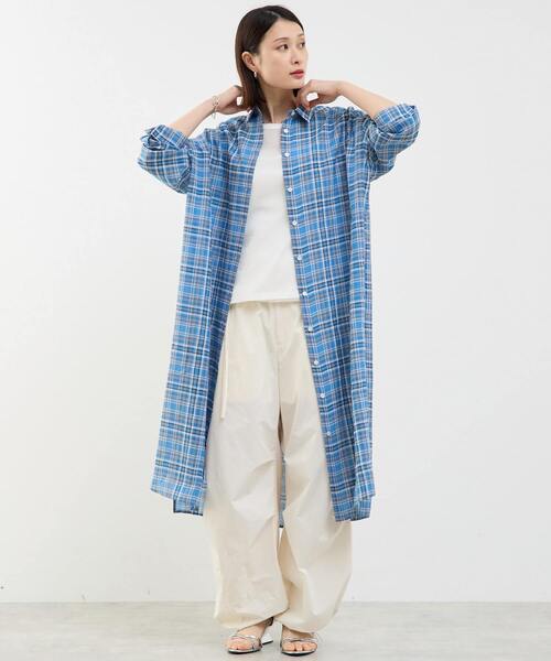 「SOFFITTO」 シャツワンピース FREE ブラック×ホワイト レディース_画像5