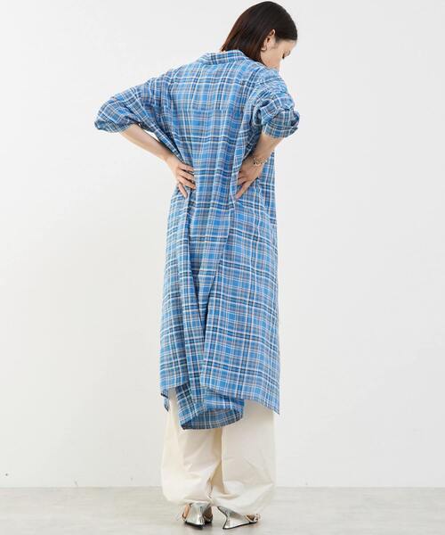 「SOFFITTO」 シャツワンピース FREE ブラック×ホワイト レディース_画像7