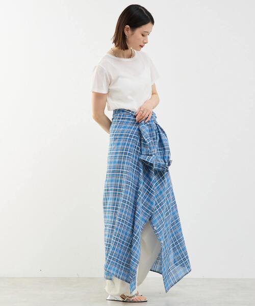 「SOFFITTO」 シャツワンピース FREE ブラック×ホワイト レディース_画像9