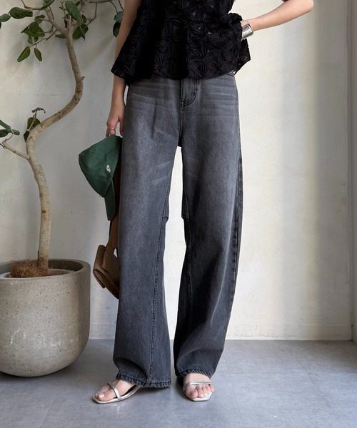 DouDou（ドゥドゥ） デニムパンツ 38 ブラック レディース : ZOZOTOWN