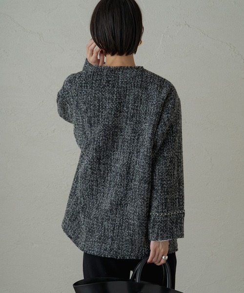 「LOUNGEDRESS」 ツイードジャケット FREE ブラック レディース_画像4