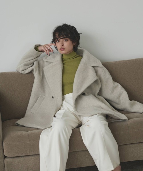 「LIAN」 ピーコート FREE アイボリー レディース_画像3