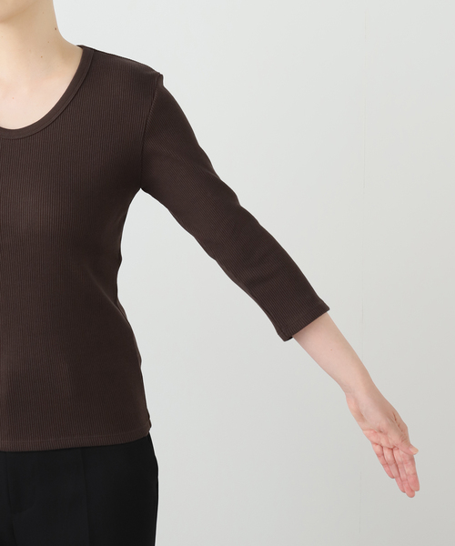 AP STUDIO tシャツ リブUネックプルオーバー レディース : ZOZOTOWN