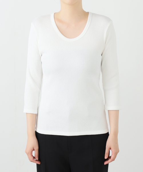 AP STUDIO tシャツ リブUネックプルオーバー レディース : ZOZOTOWN