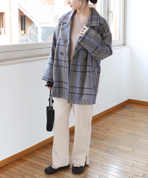 「andme」 チェスターコート M グレー レディース_画像8