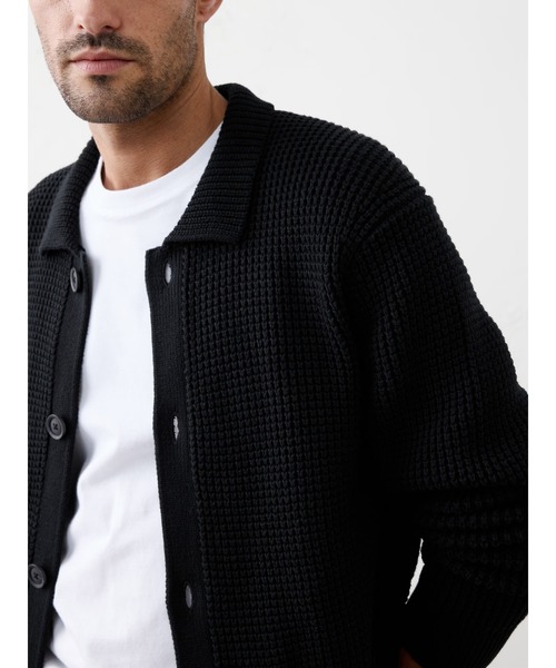 「BANANA REPUBLIC FACTORY STORE」 ニットカーディガン L ダークグリーン メンズ_画像3