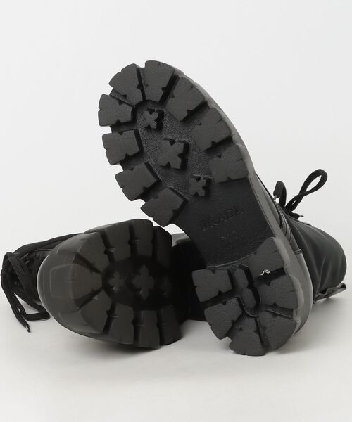 PRADA（プラダ） モノリス ポーチ付 ブーツ 37.5 ブラック レディース