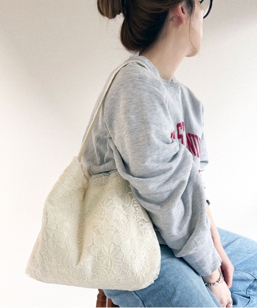 lus.（ラスドット） ショルダーバッグ バッグ オーガンジー刺繍 レース