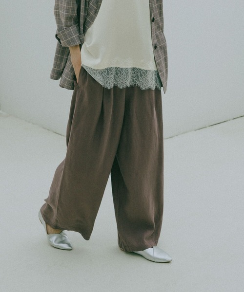 GLOBAL WORK（グローバルワーク） ワイドパンツ パンツ フレンチリネン