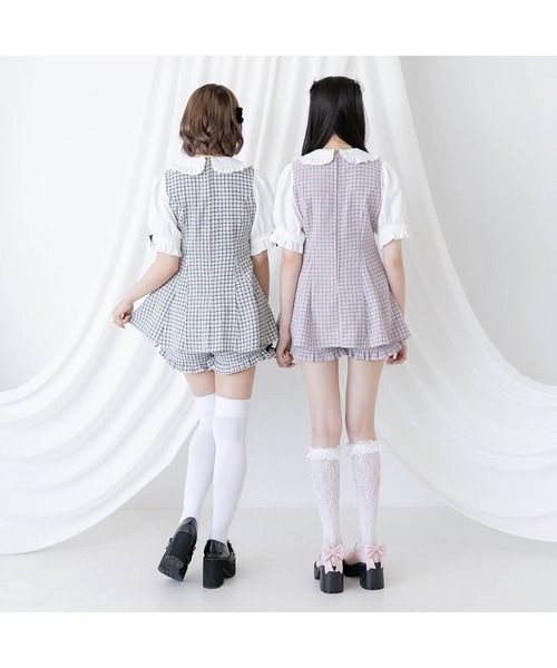 「DearMyLove」 半袖ワンピース MEDIUM ブラック レディース_画像4