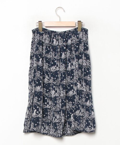 「marble sud」 花柄フレアスカート「moominコラボ」 - ネイビー レディース_画像2