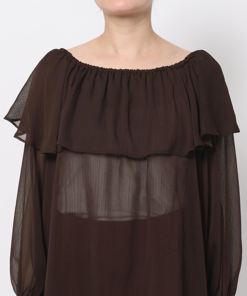 「mysty woman」 長袖ブラウス FREE ダークブラウン レディース_画像9