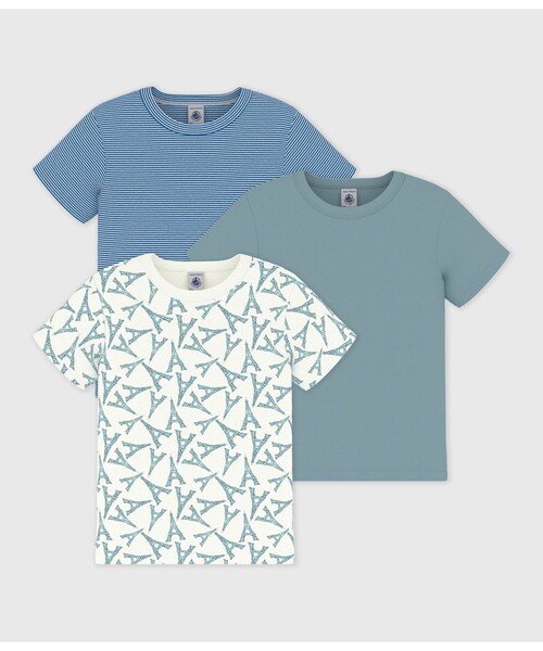 PETIT BATEAU（プチバトー） 肌着 プリント半袖Tシャツ3枚組 キッズ 
