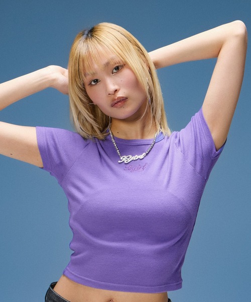 X-girl（エックスガール） tシャツ ONE POINT LOGO S/S BABY TEE